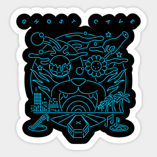 Ghost Cave (blue neon) Sticker